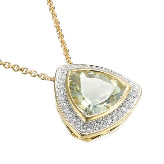 Diamond and Green Amethyst Pendant