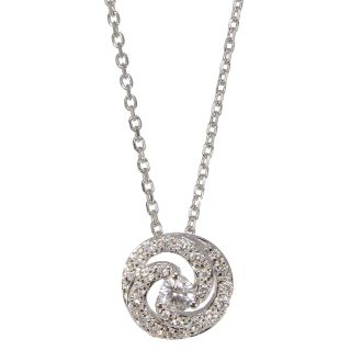 9ct White Gold Diamond Pendant