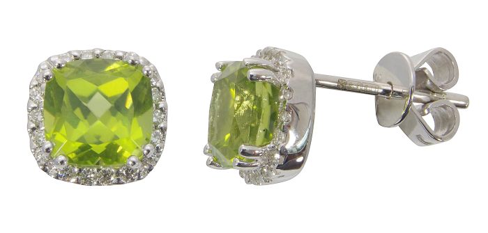 White gold sale peridot earrings